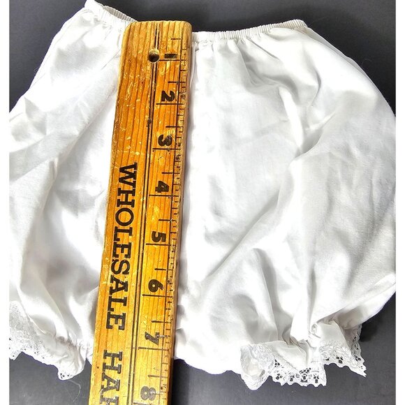 Vtg Garden Of Angels Hand Made NB Dress Bloomers Set White Embroidered Lace Trim - Picture 5 of 14